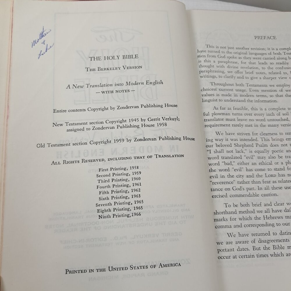Holy Bible The Berkeley Version in Modern English 1966 9th Edition Hardcover red - Picture 7 of 13